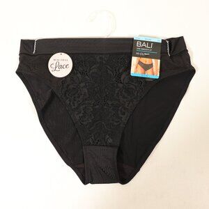 NWT Bali One Smooth U Hi-Cut Panties in Black #DHLCHC Size Small